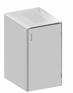 BINTO Mülltonnenbox - HPL Lichtgrau-Edelstahl System E1K