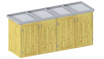 BINTO Holz Mülltonnenbox System 4P