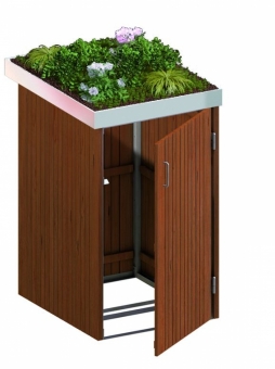 BINTO Mülltonnenbox Premium Hartholz System 1P